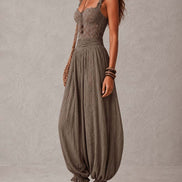 Nieves | Completo Bandeau in Pizzo e Pantaloni Harem
