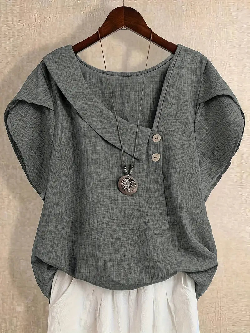 Emma | Blusa con Scollo Asimmetrico