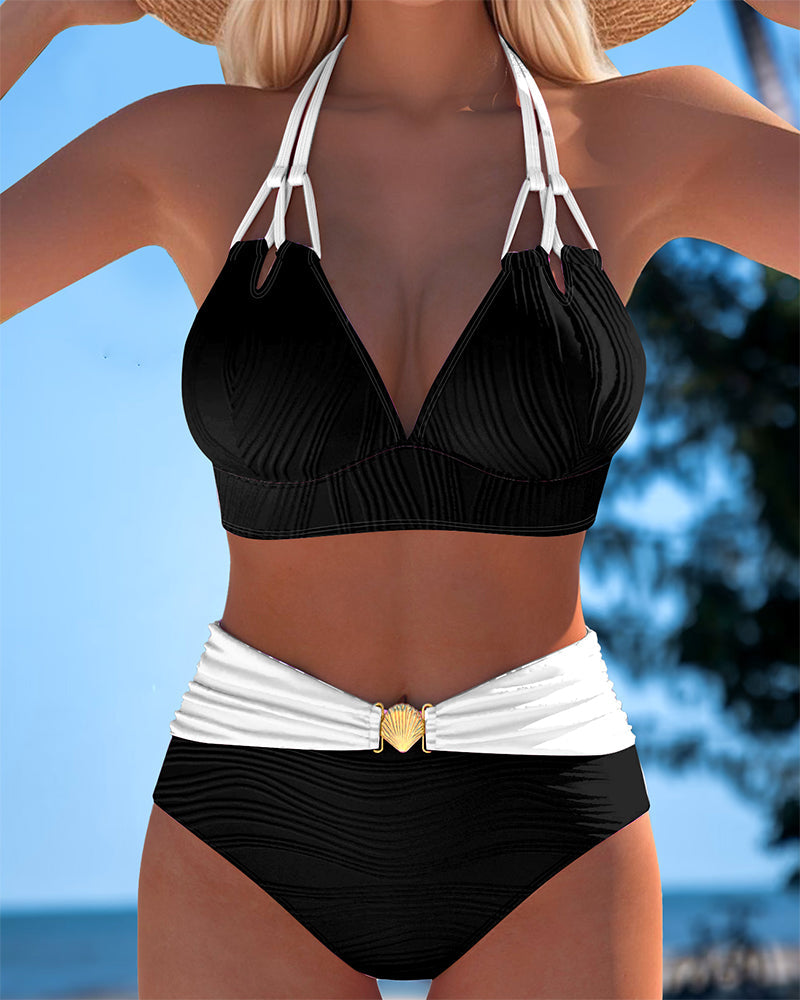 Giglio | Costume Vita Alta Spalline Doppie Bicolore
