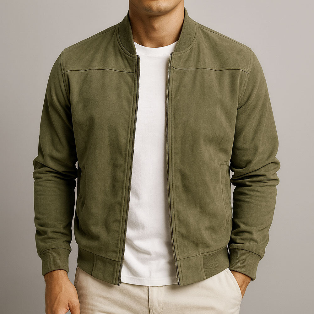 Monarch Bomber – Giacca bomber in pelle scamosciata di alta qualità
