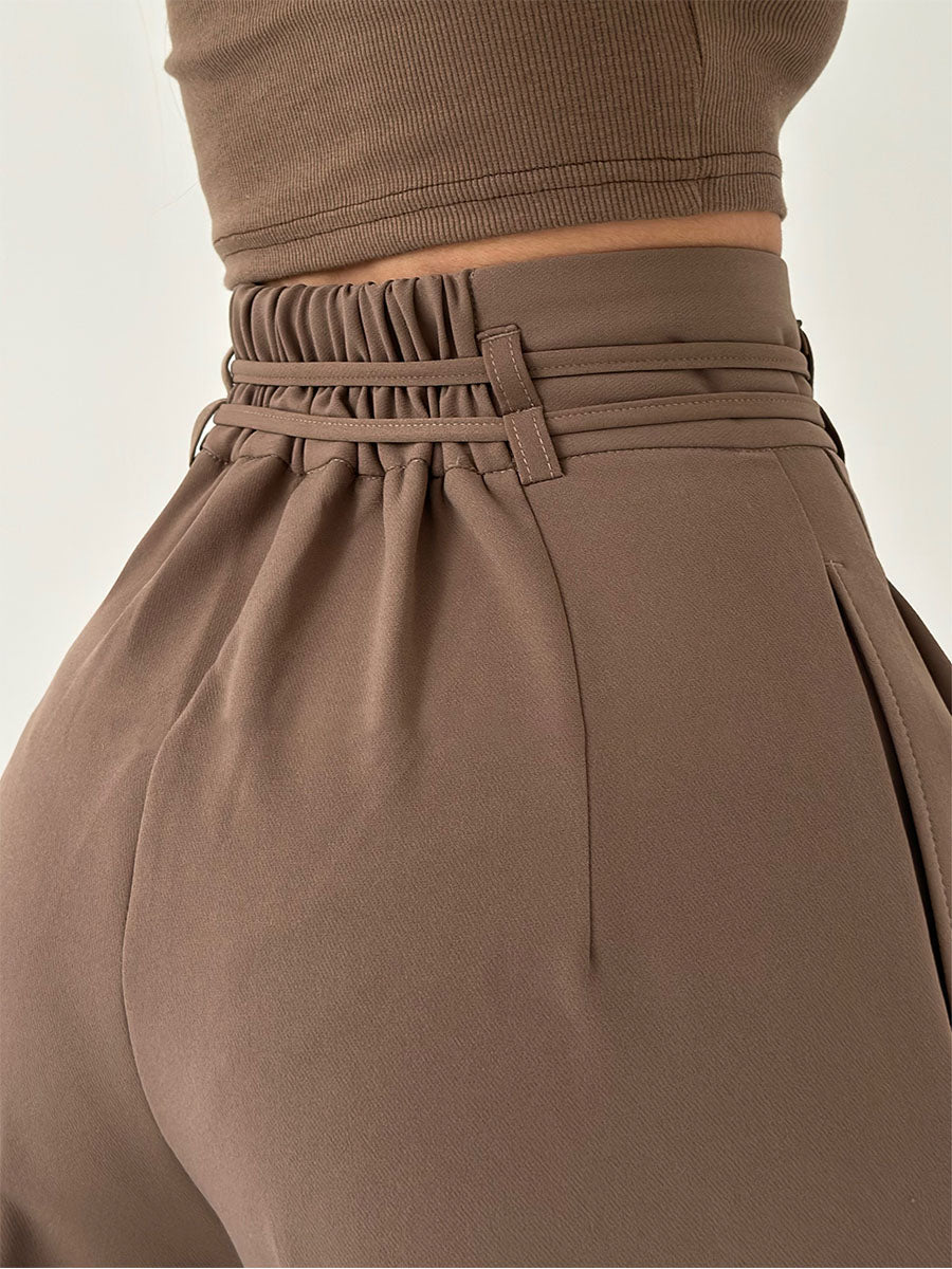 Alessandra | Pantalone a Vita Alta e Gamba Ampia