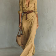 Benedetta | Maxi abito con revers e cintura in vita