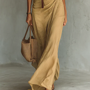 Benedetta | Maxi abito con revers e cintura in vita