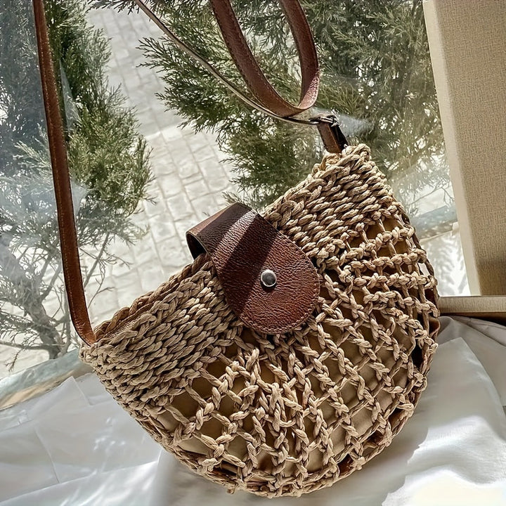Giuseppina | Borsa Mezzaluna Intrecciata dal Fascino Bohème