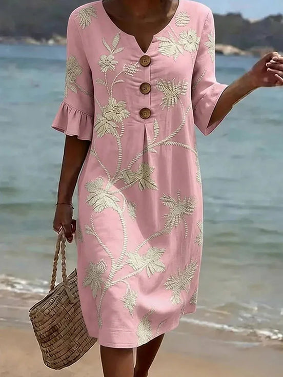 Rosina | Abito Casual a Fiori Rosa