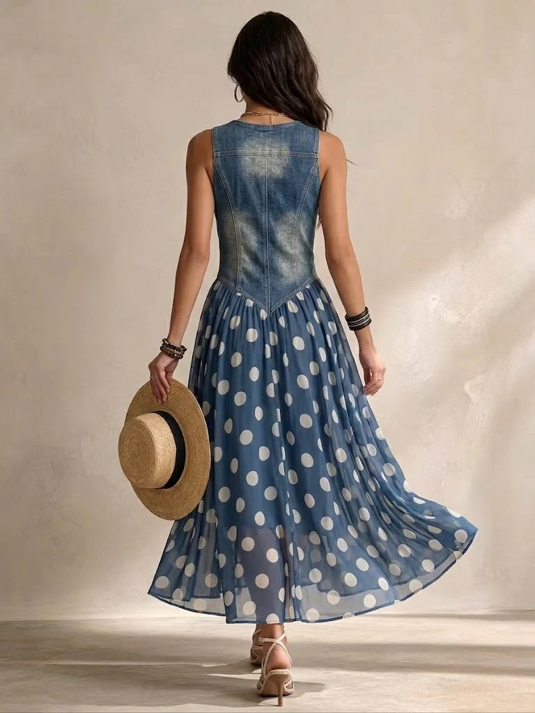 Mafalda | Abito Midi a Pois in Chiffon