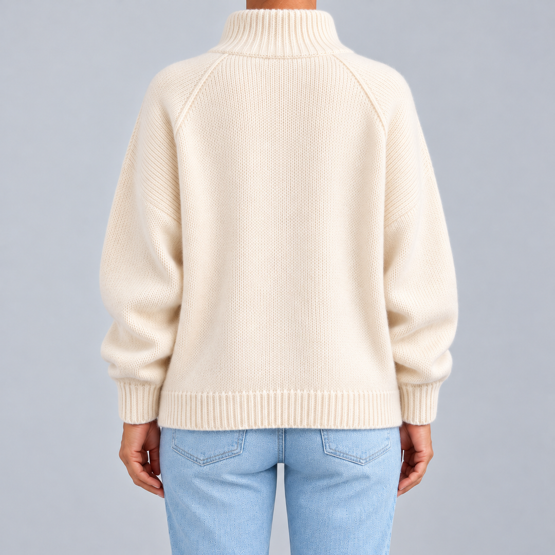 Romina | Cardigan con Zip e Collo Alto