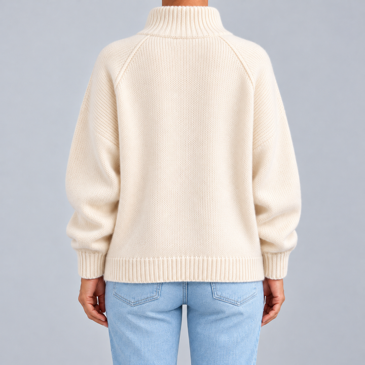 Romina | Cardigan con Zip e Collo Alto