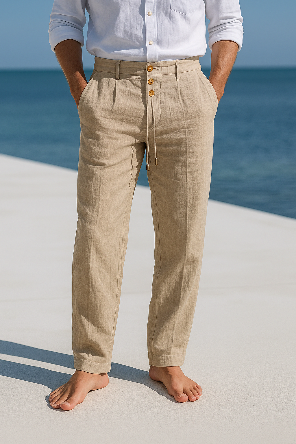 Lino Uomo – Pantaloni in lino leggeri per l'estate