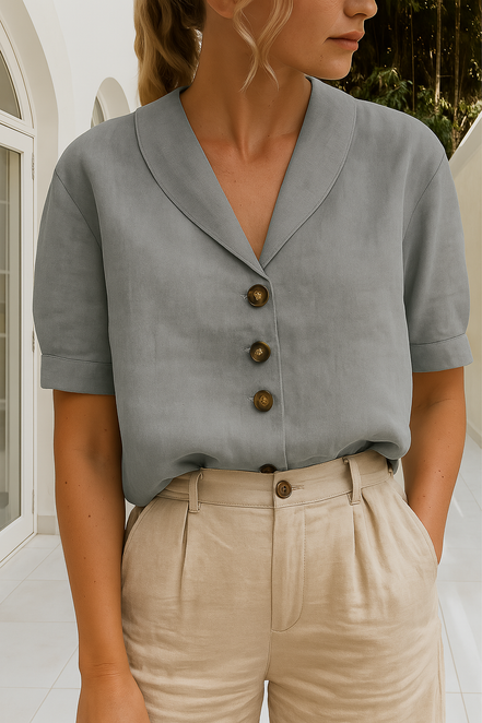 Classic Femme | Elegante camicetta in lino casual
