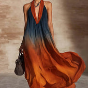 Paula | Robe longue halter/V dégradée