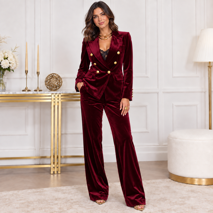 Eleonora | Tailleur in Velluto con Pantaloni