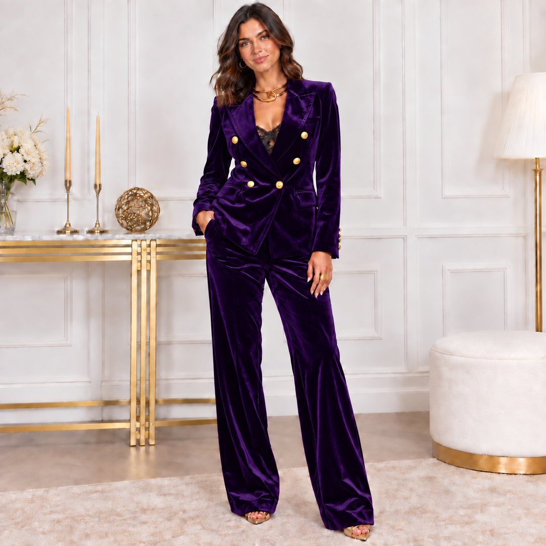 Eleonora | Tailleur in Velluto con Pantaloni