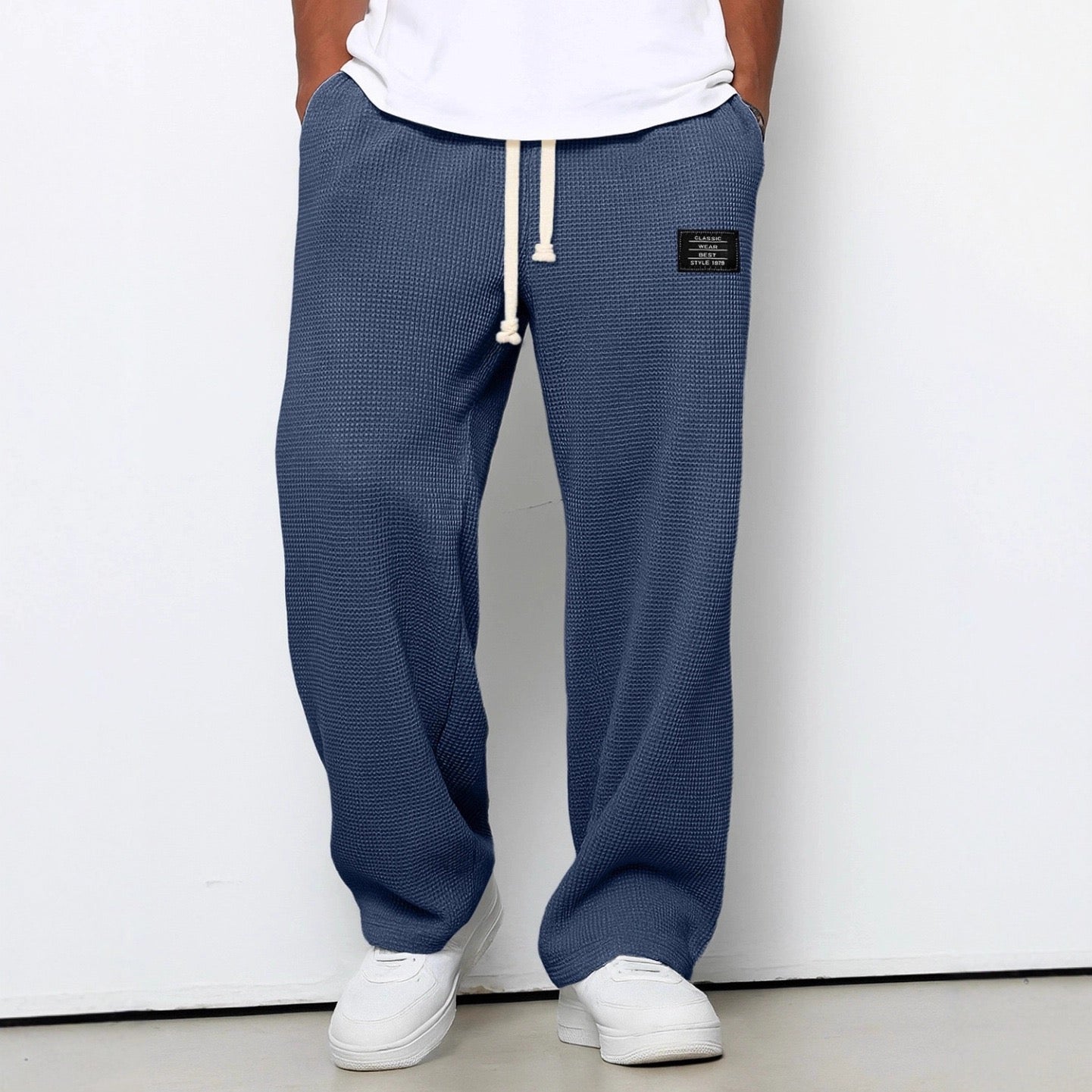 Leroy| Pantaloni Larghi con Trama a Nido d’Ape