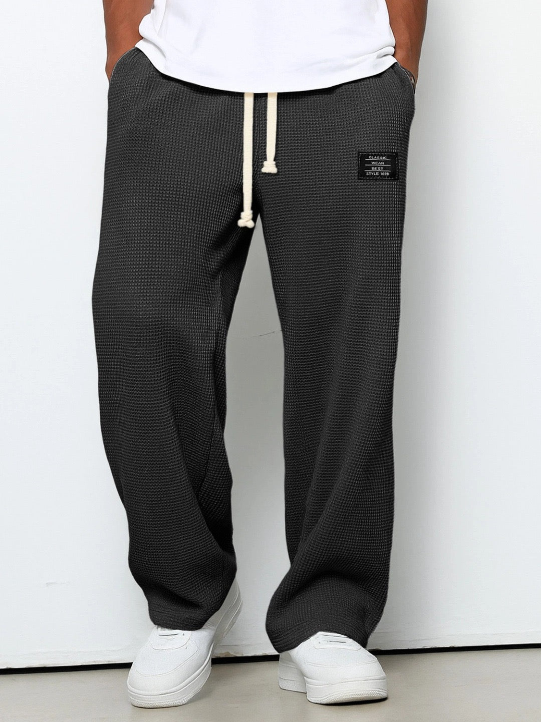 Leroy| Pantaloni Larghi con Trama a Nido d’Ape
