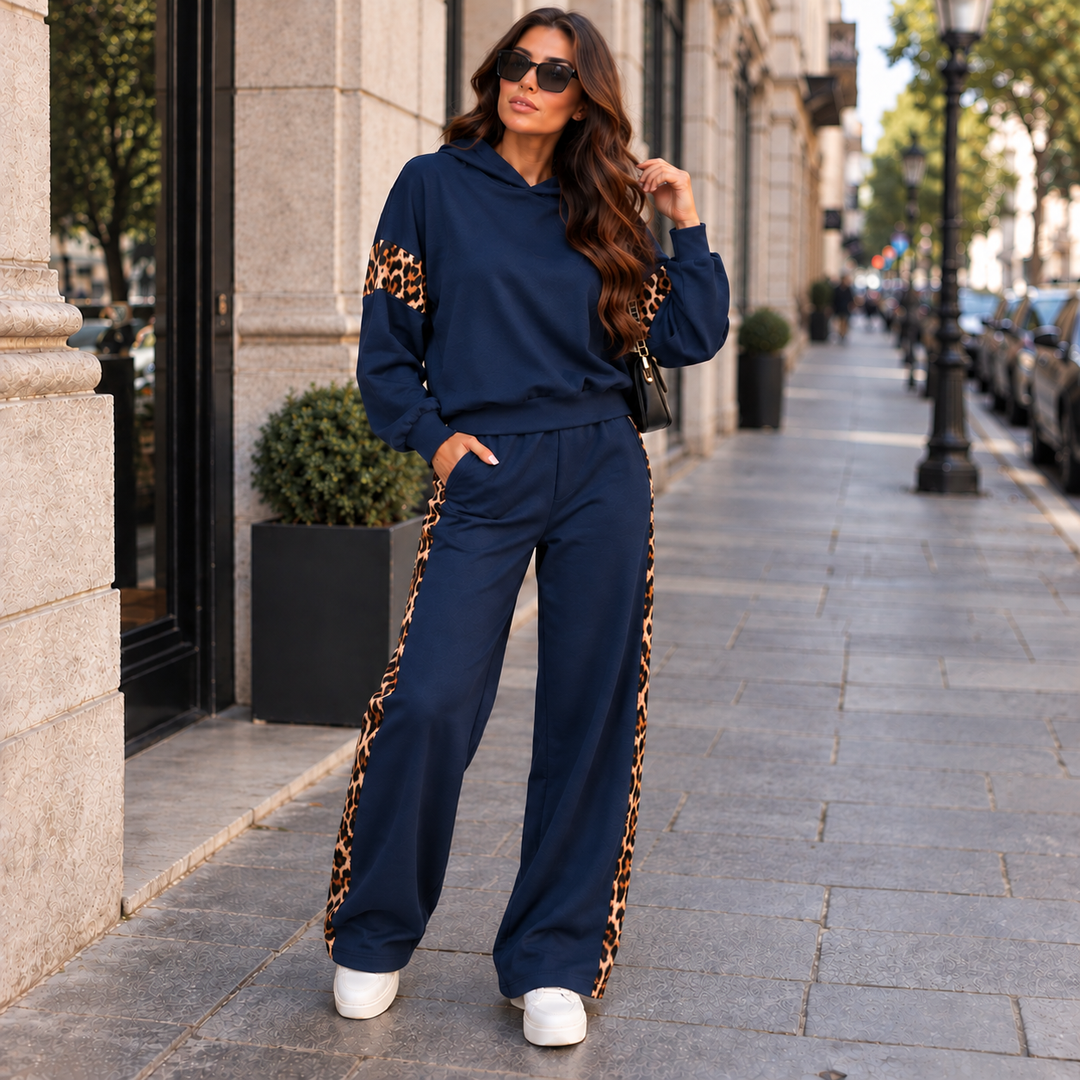 Nicoletta | Tuta Sporty-Chic con Inserti Animalier