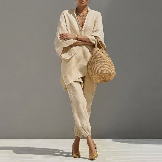 Diana | Completo casual a due pezzi con collo a V