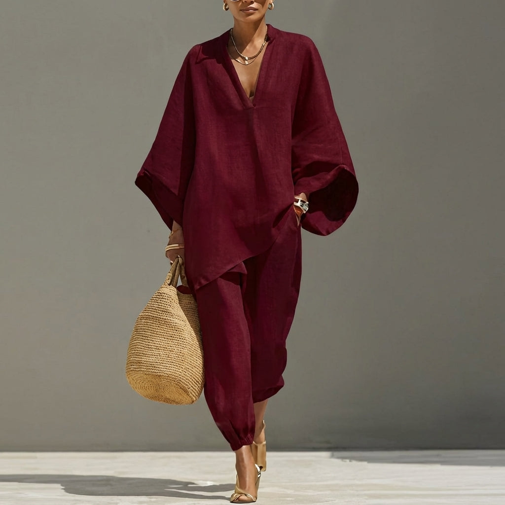 Diana | Completo casual a due pezzi con collo a V