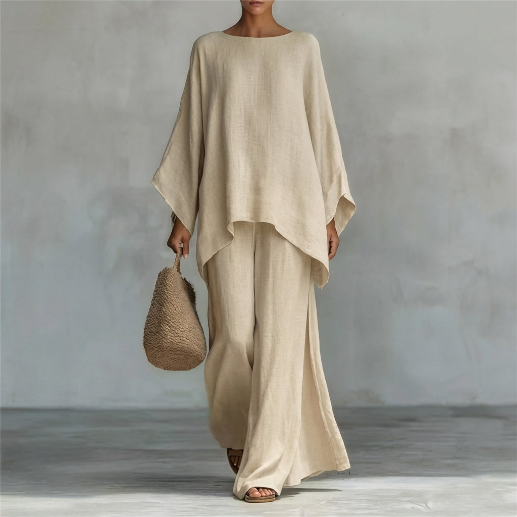 Perla | Completo due pezzi con maniche lunghe e pantaloni larghi