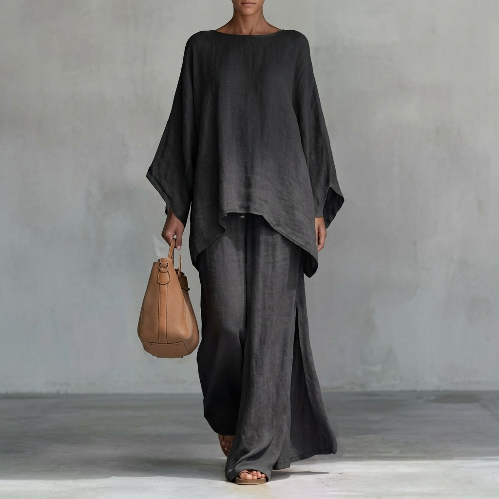 Perla | Completo due pezzi con maniche lunghe e pantaloni larghi