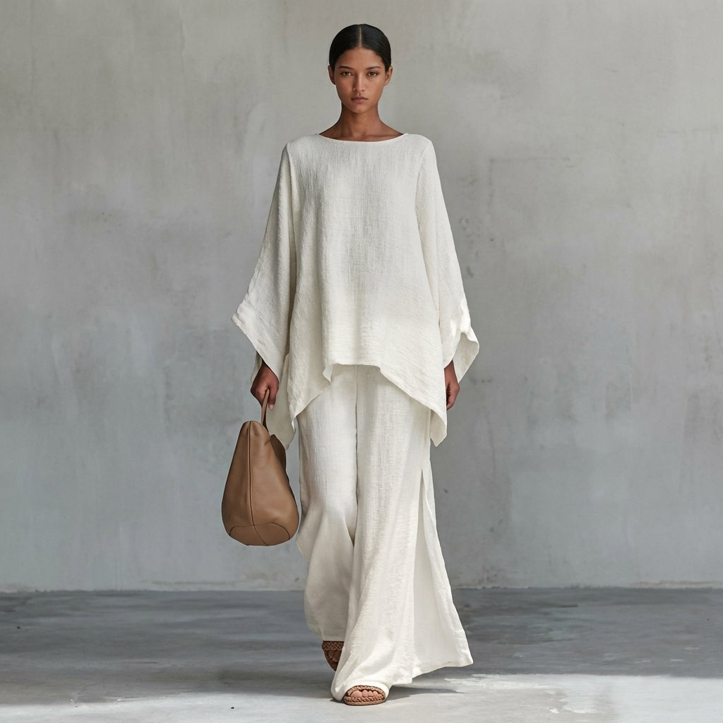 Perla | Completo due pezzi con maniche lunghe e pantaloni larghi