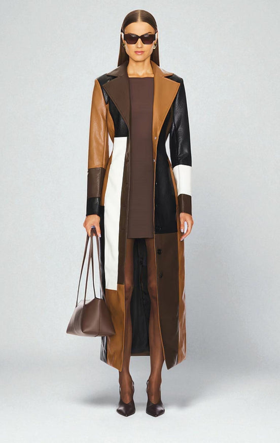 Giuditta | Cappotto Patchwork Effetto Pelle