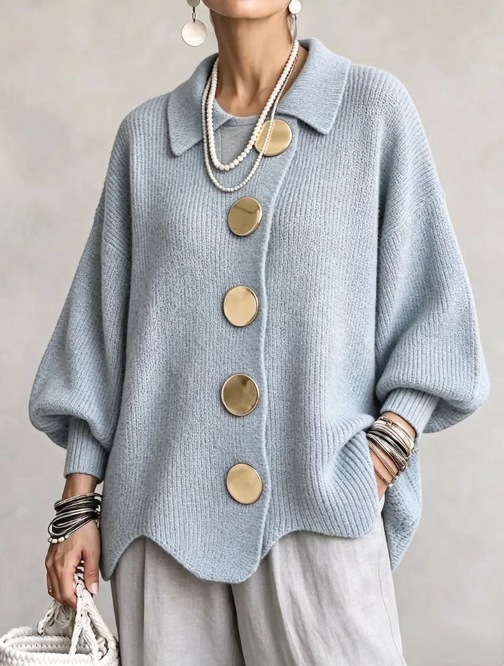 Solidea | Cardigan Oversize con Grandi Bottoni Dorati