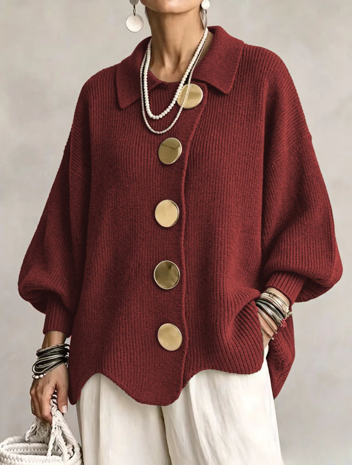 Solidea | Cardigan Oversize con Grandi Bottoni Dorati