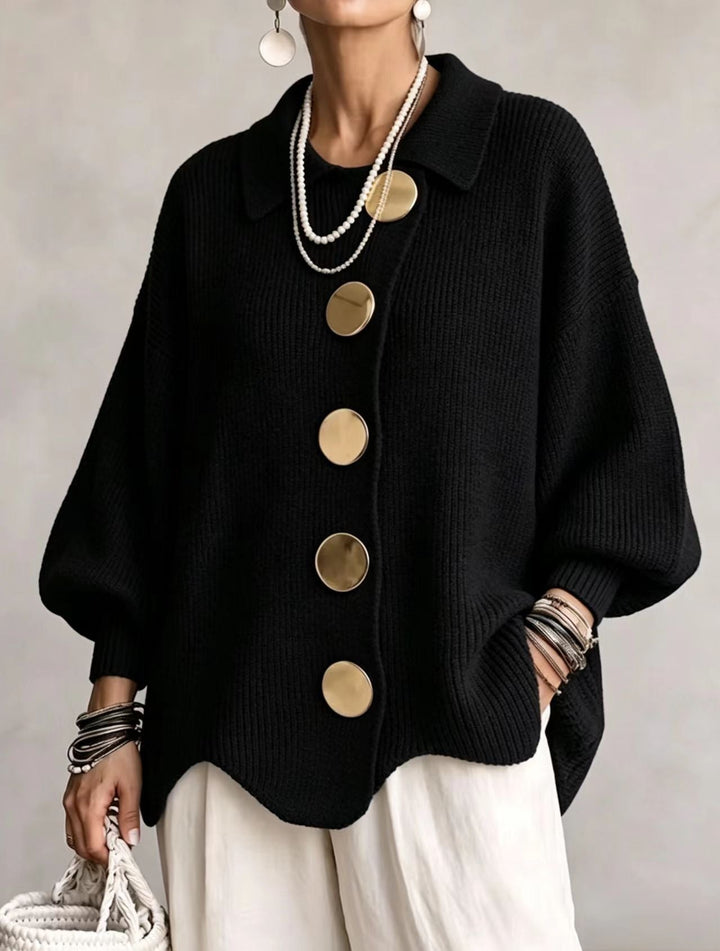 Solidea | Cardigan Oversize con Grandi Bottoni Dorati