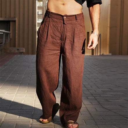 Lino Core – Pantaloni in lino a gamba larga