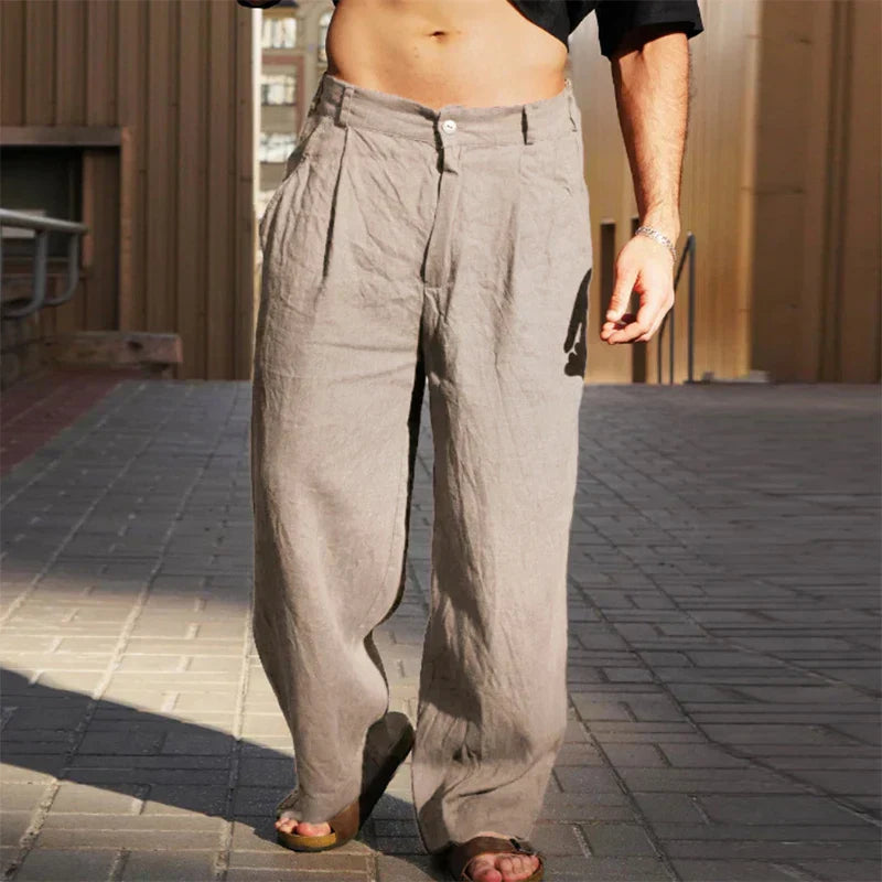Lino Core – Pantaloni in lino a gamba larga
