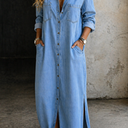 Delana | Abito con Bottoni Casual Chic