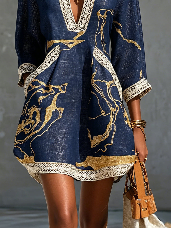 Asia | Mini Abito in Pizzo Blu Navy
