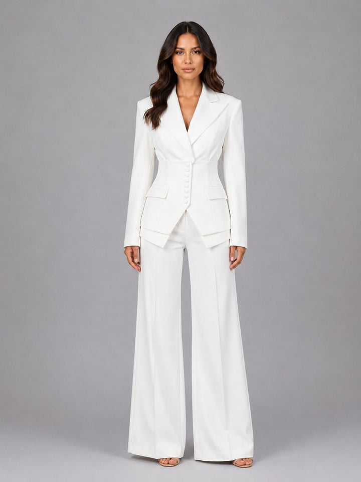 Sabrina | Completo Blazer a Vita Segnata e Pantaloni a Palazzo