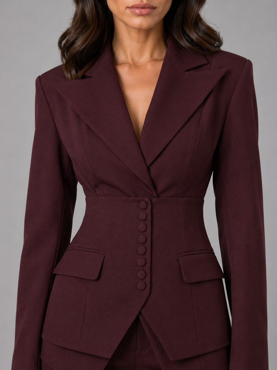 Sabrina | Completo Blazer a Vita Segnata e Pantaloni a Palazzo