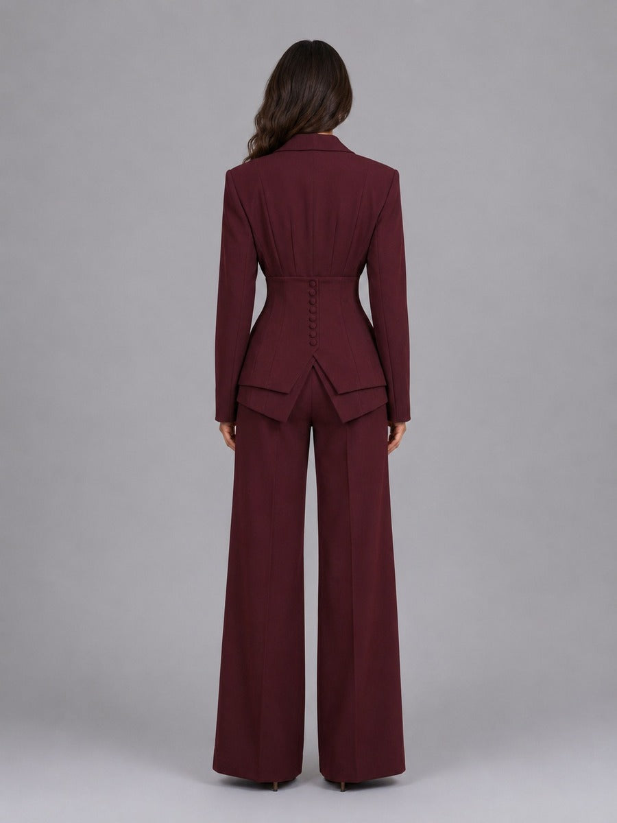 Sabrina | Completo Blazer a Vita Segnata e Pantaloni a Palazzo