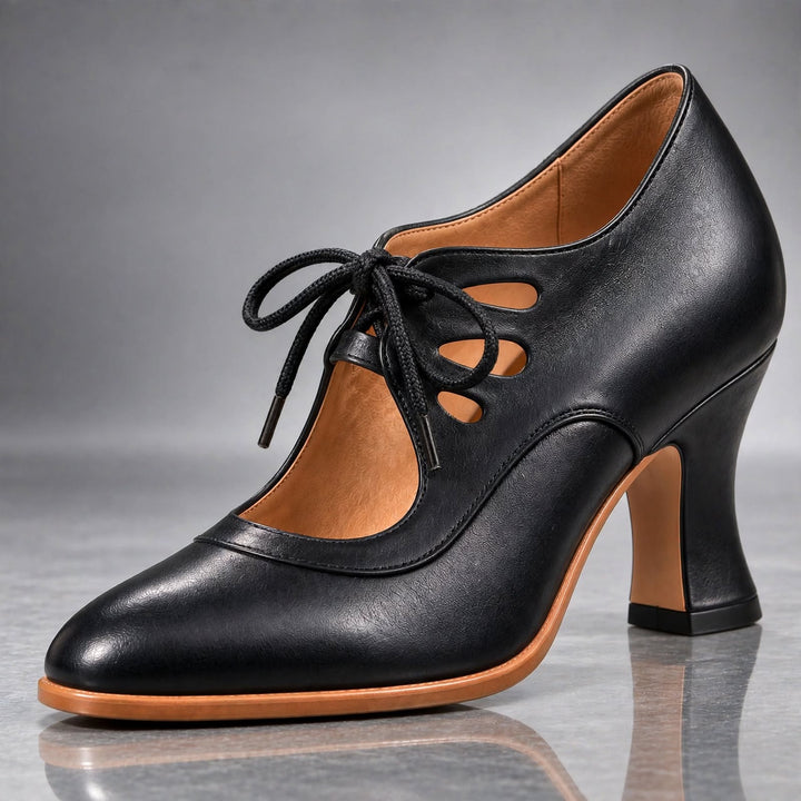 Rosalia | Scarpe con Tacco e Lacci, Tomaia in Pelle