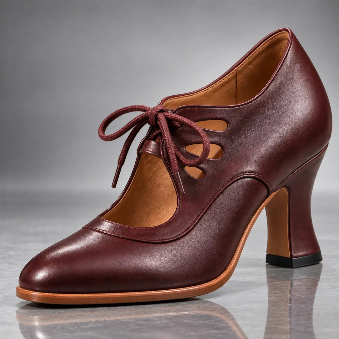 Rosalia | Scarpe con Tacco e Lacci, Tomaia in Pelle