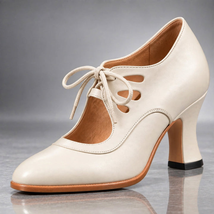 Rosalia | Scarpe con Tacco e Lacci, Tomaia in Pelle