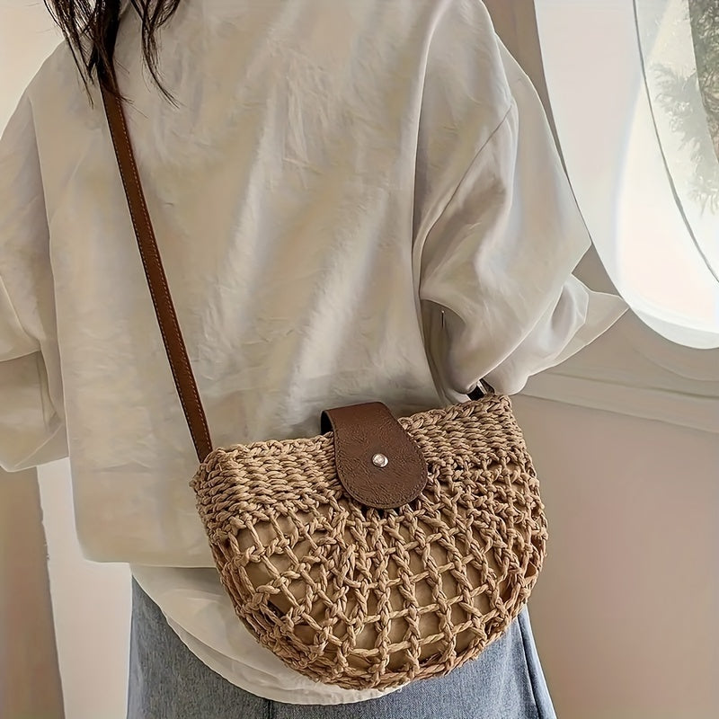 Giuseppina | Borsa Mezzaluna Intrecciata dal Fascino Bohème