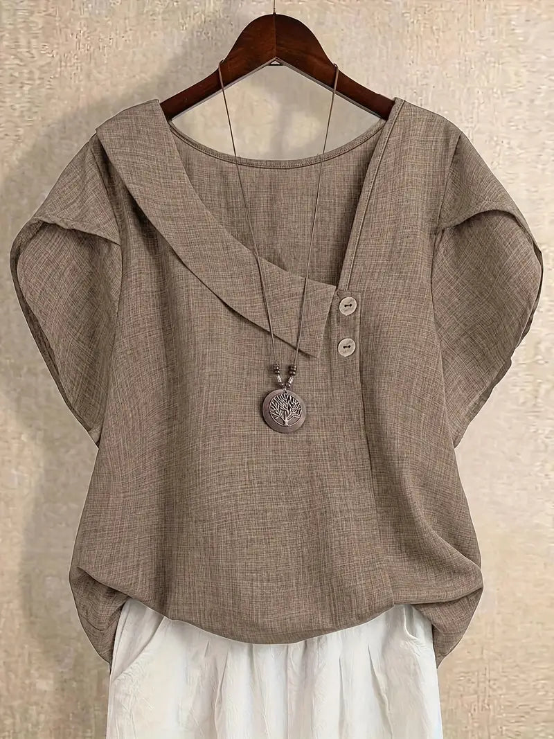Emma | Blusa con Scollo Asimmetrico