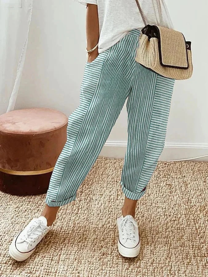 Cristina | Pantalone a Righe Leggero