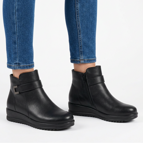 Zaira | Stivaletto con Zeppa e Cinturino Strass