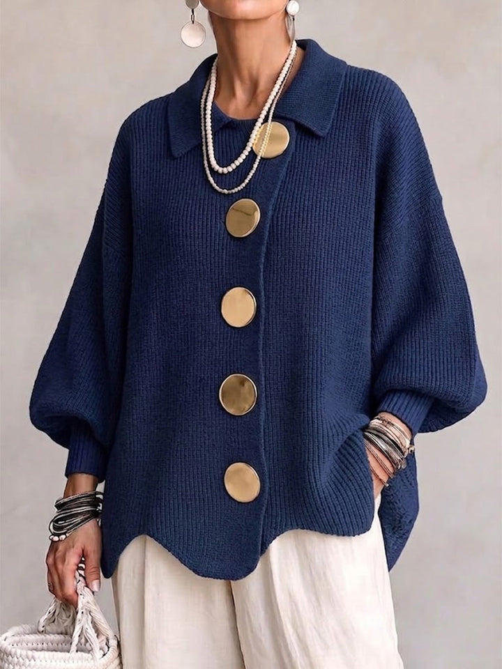 Solidea | Cardigan Oversize con Grandi Bottoni Dorati